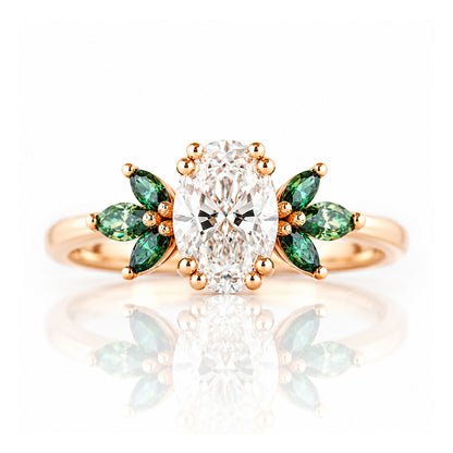 Olive, a Diamond and Moissanite Engagement Ring - Victoria's Jewellery