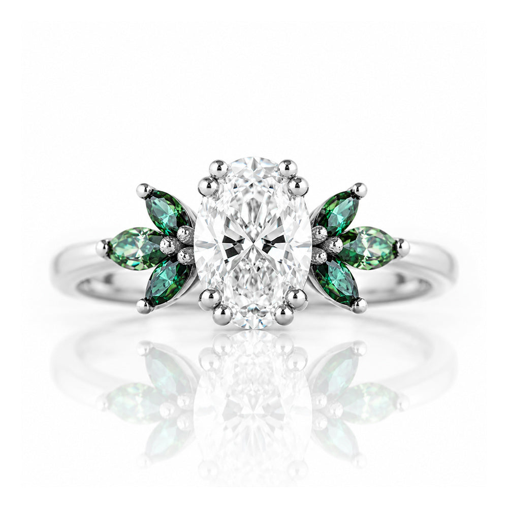 Olive, a Diamond and Moissanite Engagement Ring - Victoria's Jewellery