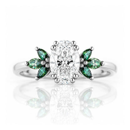 Olive, a Diamond and Moissanite Engagement Ring - Victoria's Jewellery