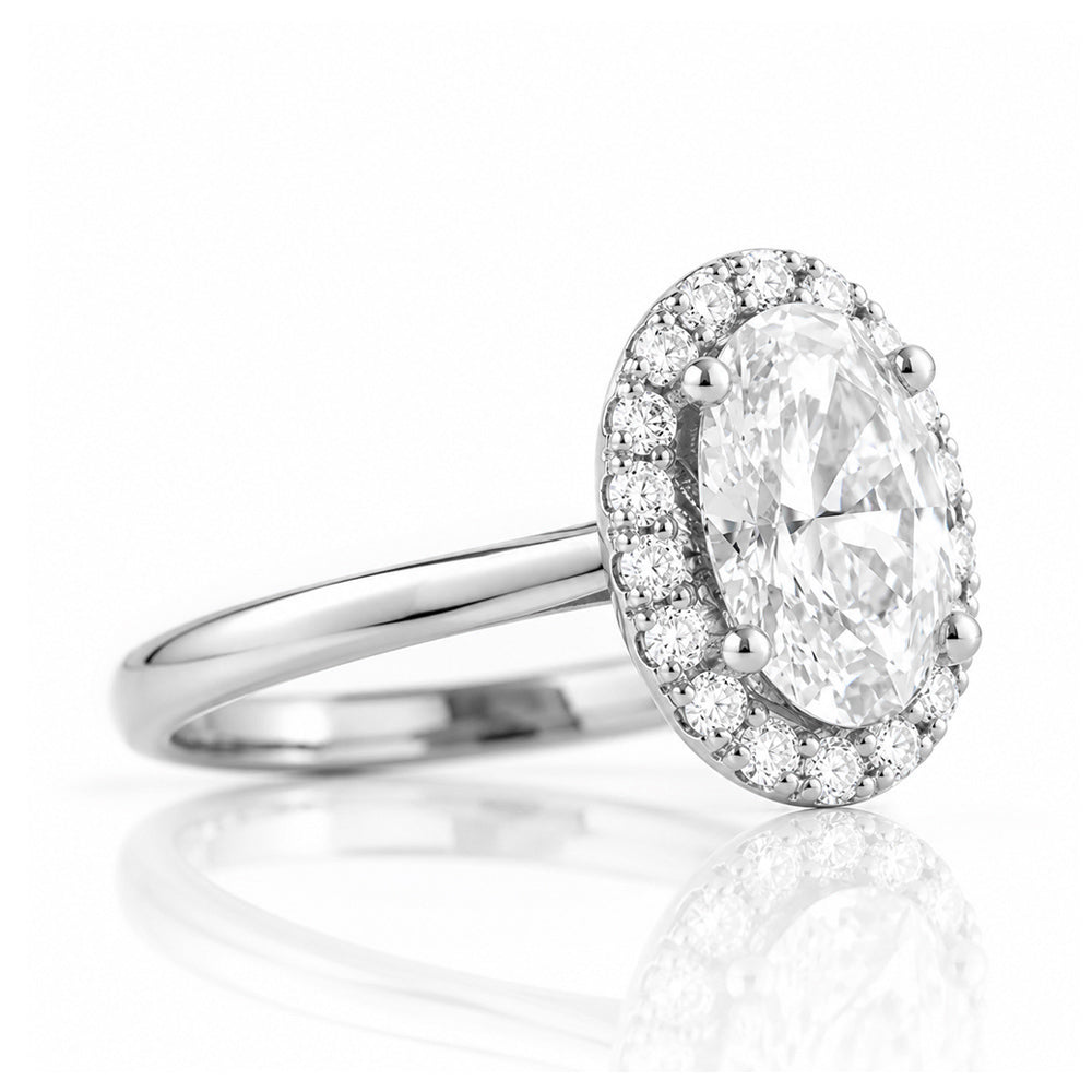 Tilana, an Oval cut Diamond Halo Engagement Ring - 1.5ct - Victoria's Jewellery