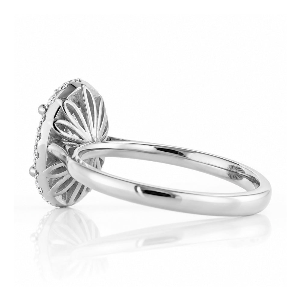 Tilana, an Oval cut Diamond Halo Engagement Ring - 1.5ct - Victoria's Jewellery