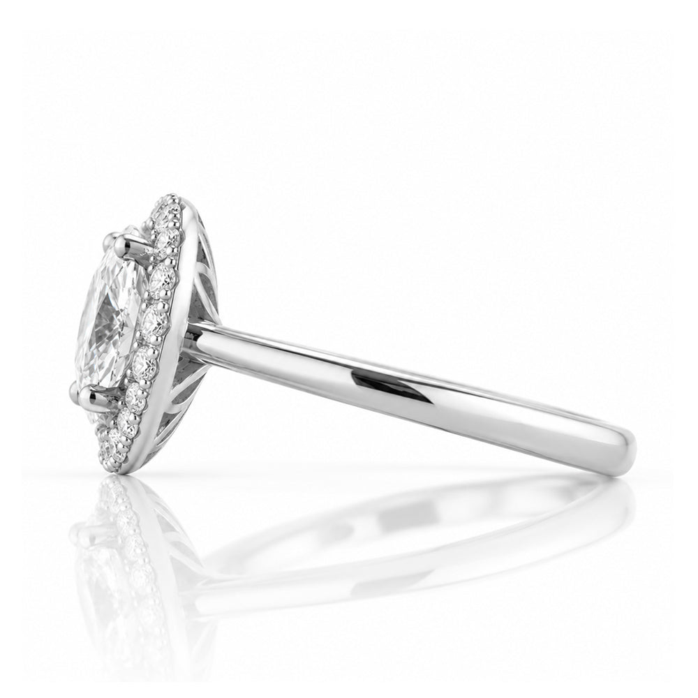 Tilana, an Oval cut Diamond Halo Engagement Ring - Victoria's Jewellery