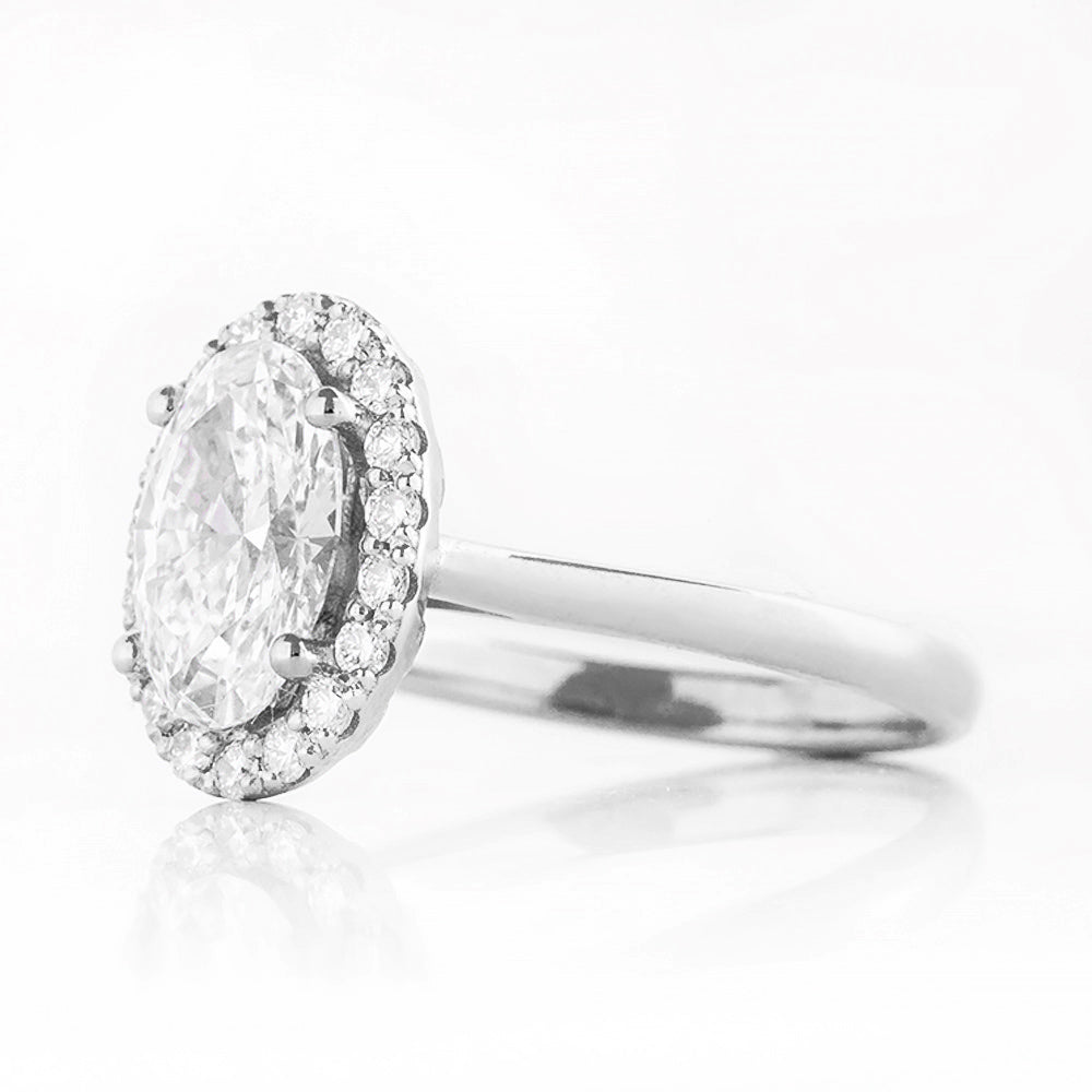 Tilana, an Oval cut Diamond Halo Engagement Ring - 1.5ct