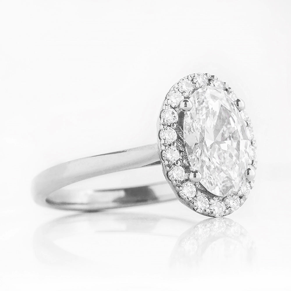 Tilana, an Oval cut Diamond Halo Engagement Ring - 1.5ct