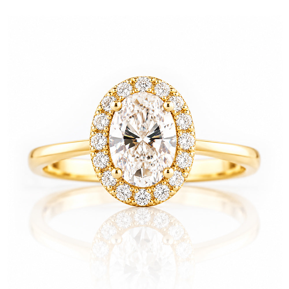 Tilana, an Oval cut Diamond Halo Engagement Ring - Victoria's Jewellery