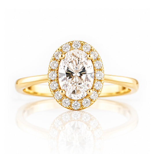 Tilana, an Oval cut Diamond Halo Engagement Ring - Victoria's Jewellery