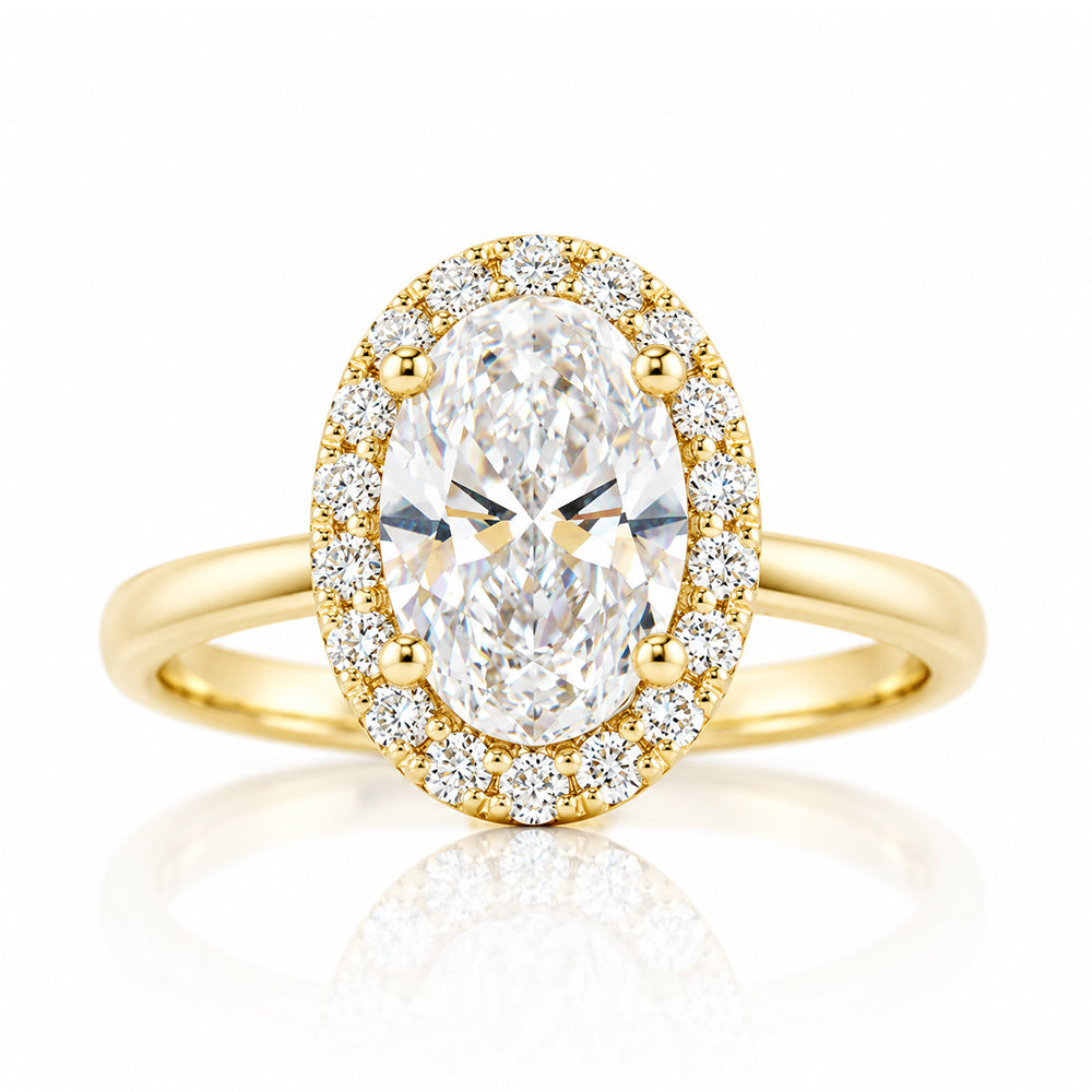 Tilana, an Oval cut Diamond Halo Engagement Ring - 1.5ct - Victoria's Jewellery