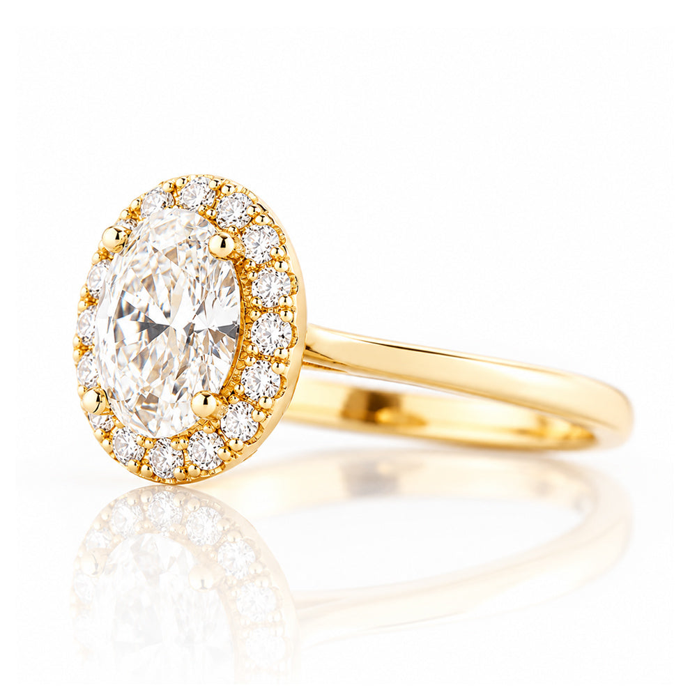 Tilana, an Oval cut Diamond Halo Engagement Ring - Victoria's Jewellery