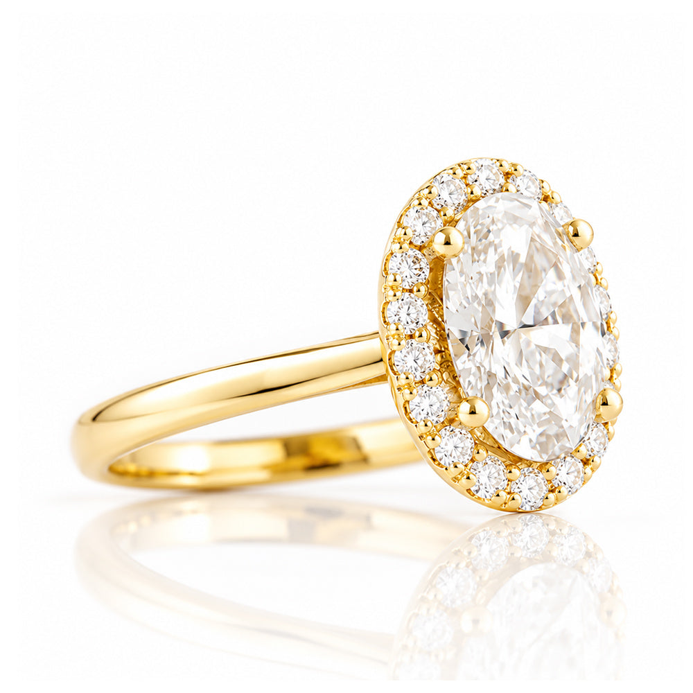 Tilana, an Oval cut Diamond Halo Engagement Ring - 1.5ct - Victoria's Jewellery