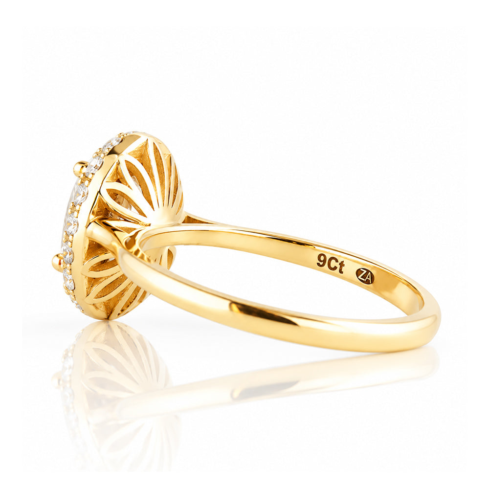 Tilana, an Oval cut Diamond Halo Engagement Ring - Victoria's Jewellery