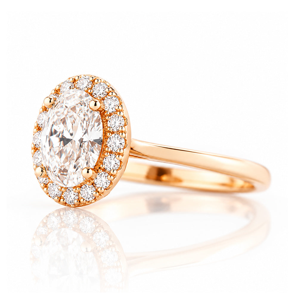 Tilana, an Oval cut Diamond Halo Engagement Ring - Victoria's Jewellery