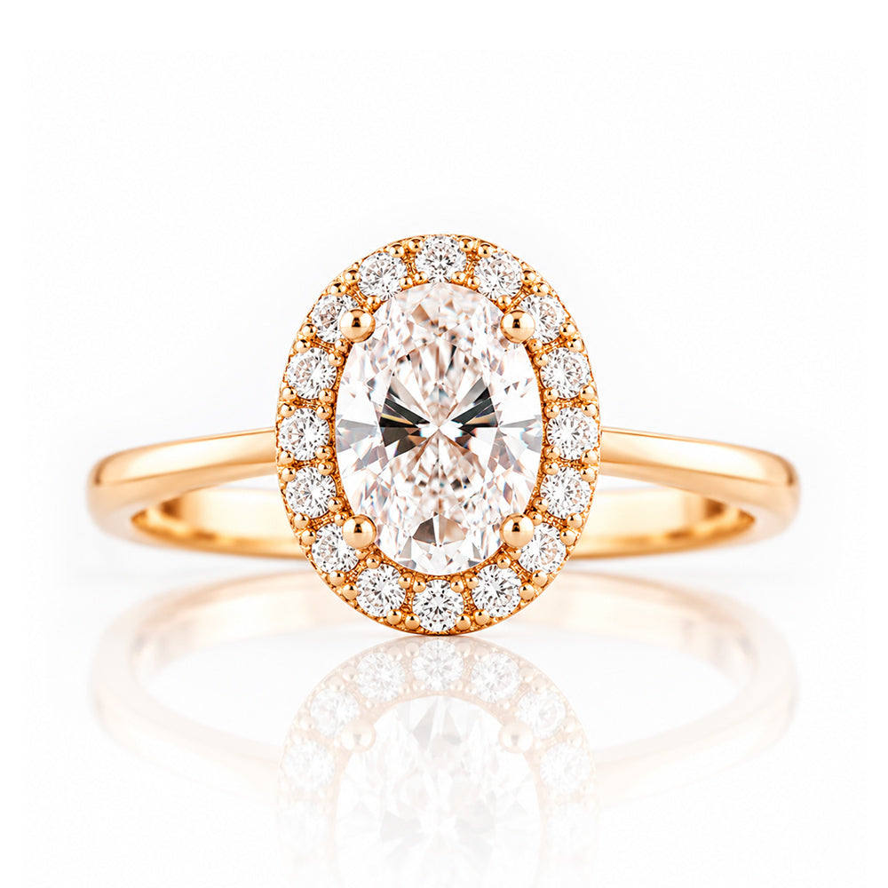 Tilana, an Oval cut Diamond Halo Engagement Ring - Victoria's Jewellery