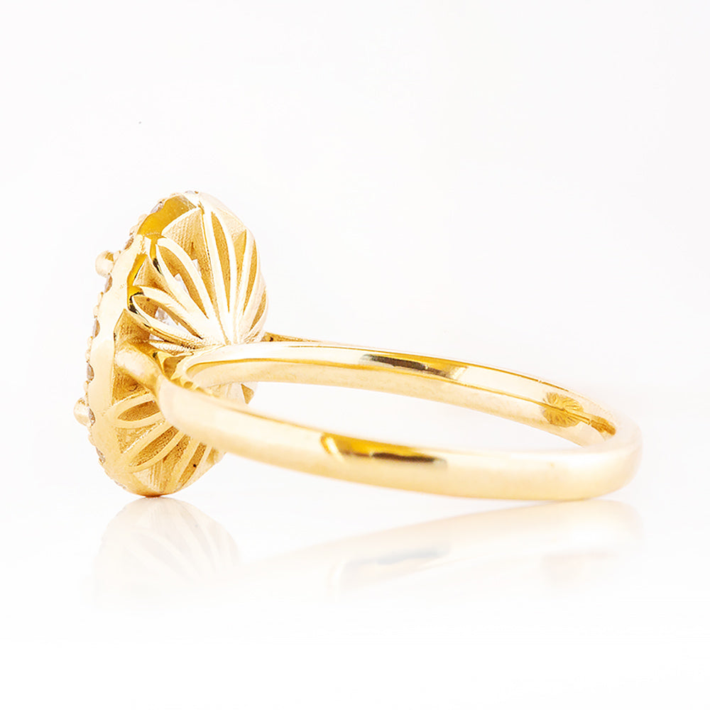 Tilana, an Oval cut Diamond Halo Engagement Ring - 1.5ct