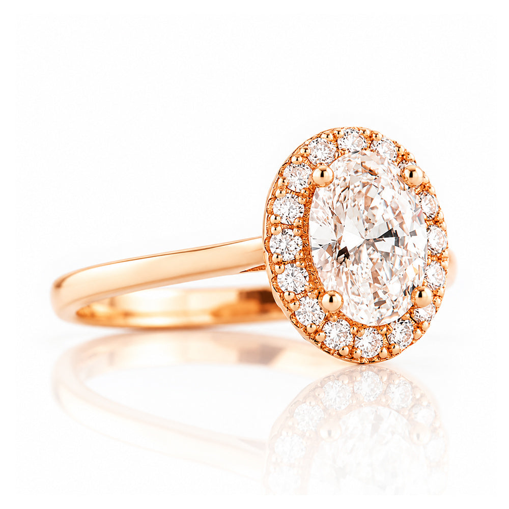 Tilana, an Oval cut Diamond Halo Engagement Ring - Victoria's Jewellery