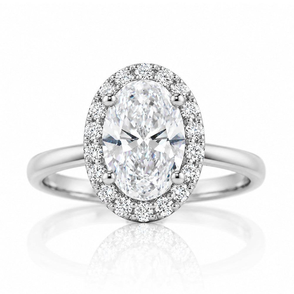 Tilana, an Oval cut Diamond Halo Engagement Ring - 1.5ct - Victoria's Jewellery