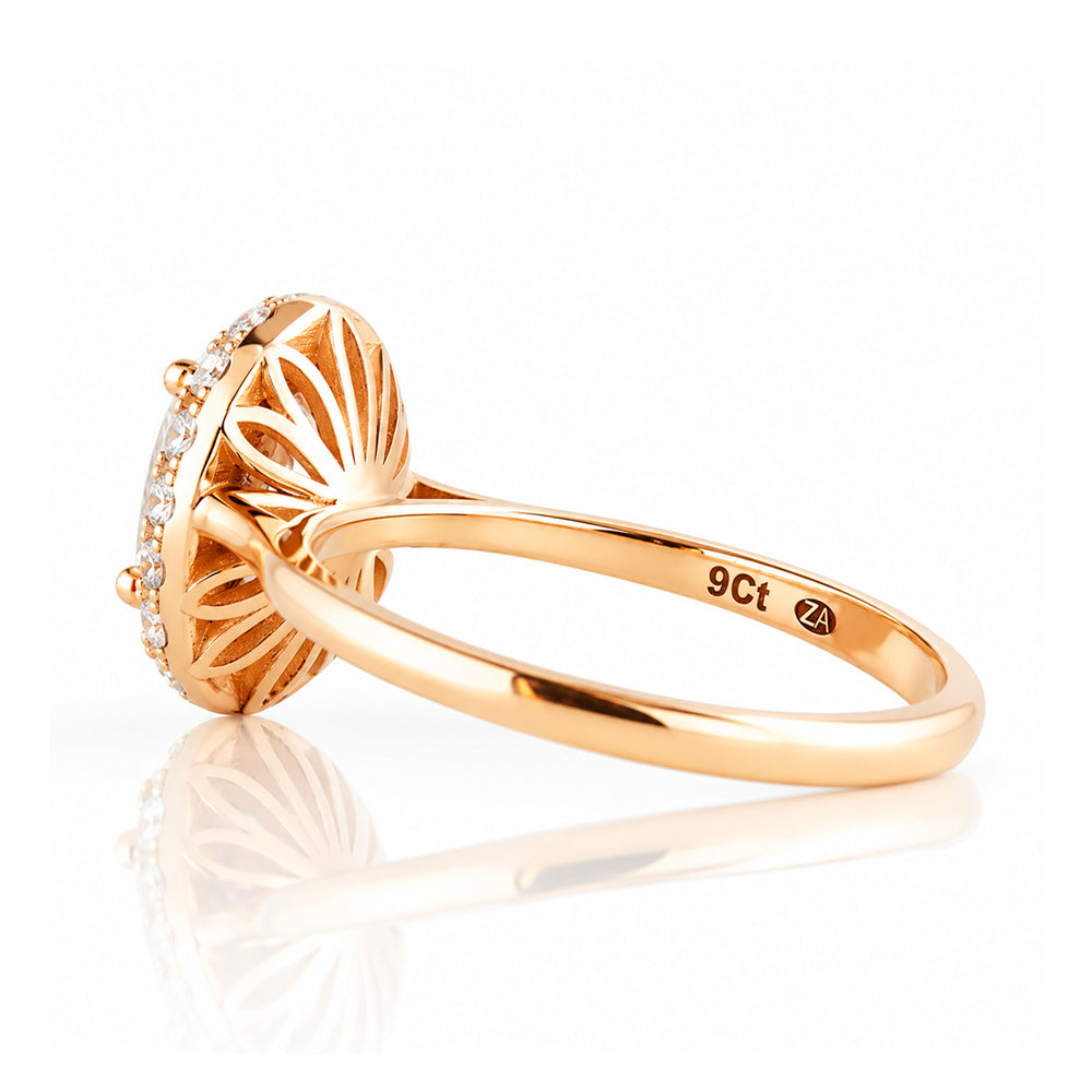 Tilana, an Oval cut Diamond Halo Engagement Ring - Victoria's Jewellery