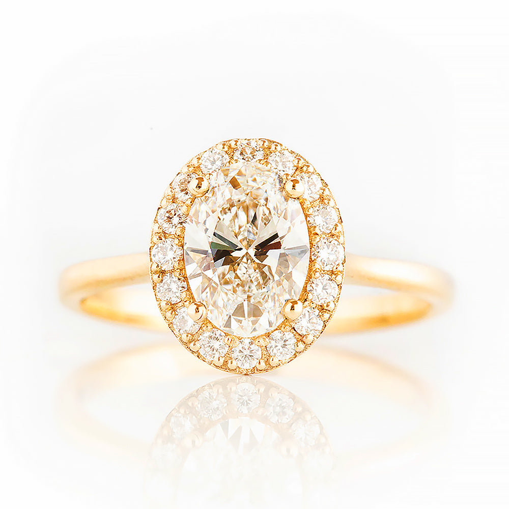 Tilana, an Oval cut Diamond Halo Engagement Ring - Victoria's Jewellery