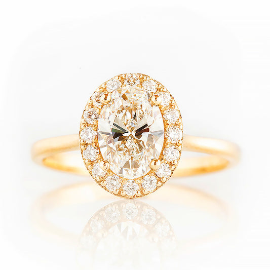 Tilana, an Oval cut Diamond Halo Engagement Ring - Victoria's Jewellery