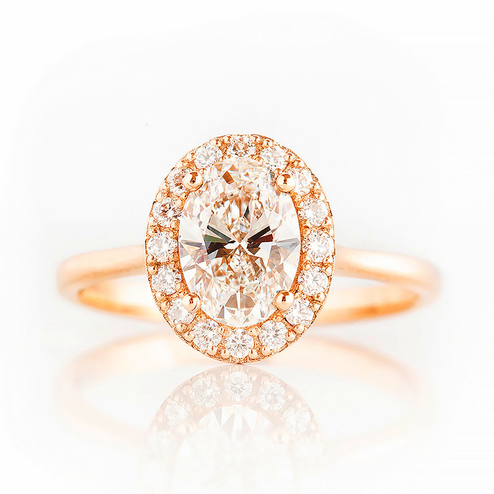 Tilana, an Oval cut Diamond Halo Engagement Ring - Victoria's Jewellery