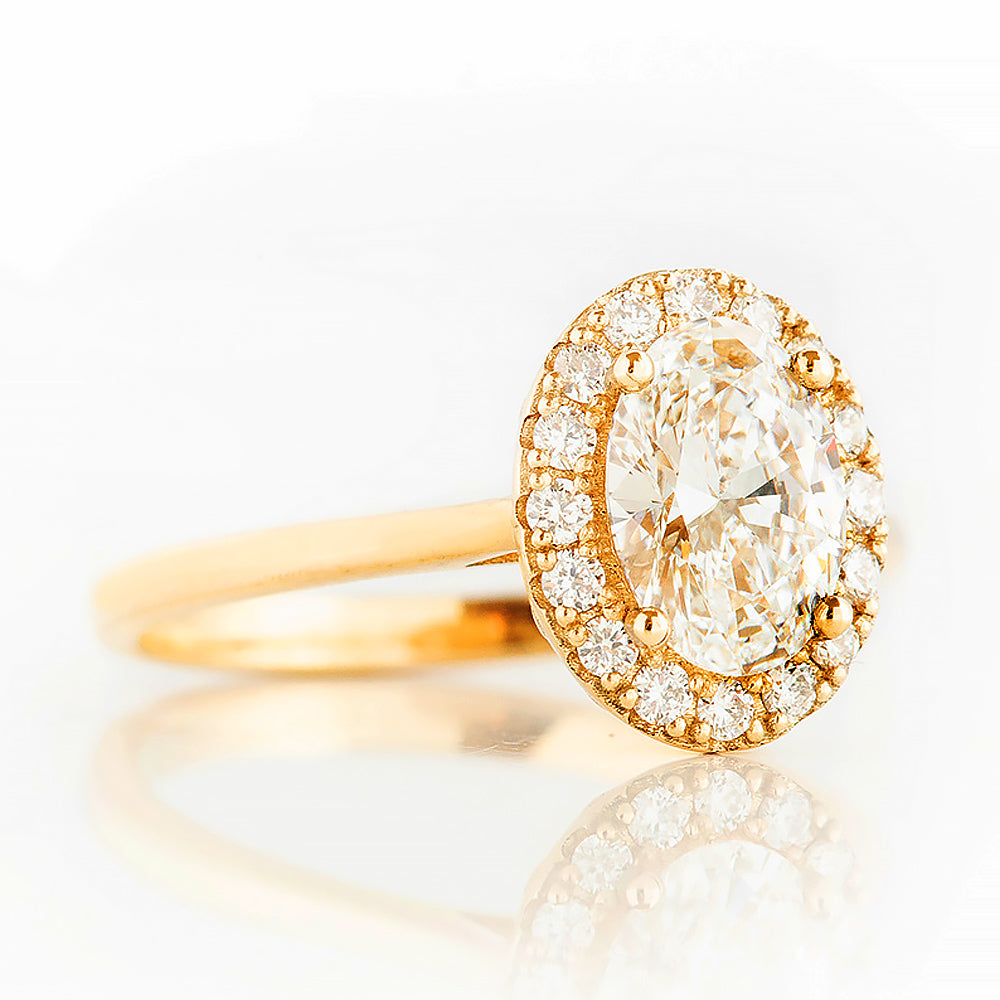Tilana, an Oval cut Diamond Halo Engagement Ring - Victoria's Jewellery