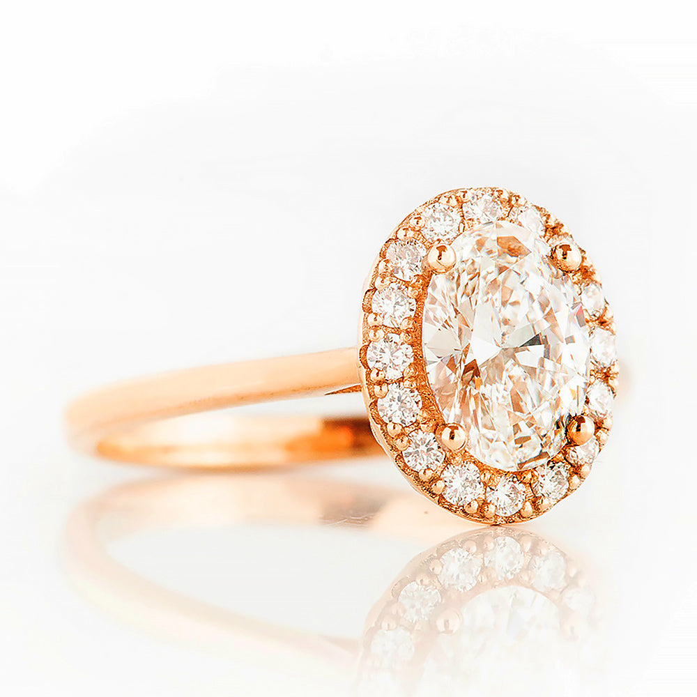 Tilana, an Oval cut Diamond Halo Engagement Ring - Victoria's Jewellery