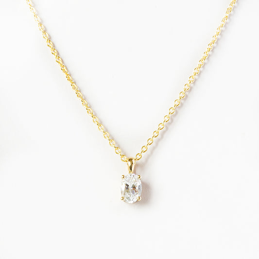 Luna, an Oval cut Lab Diamond Necklace