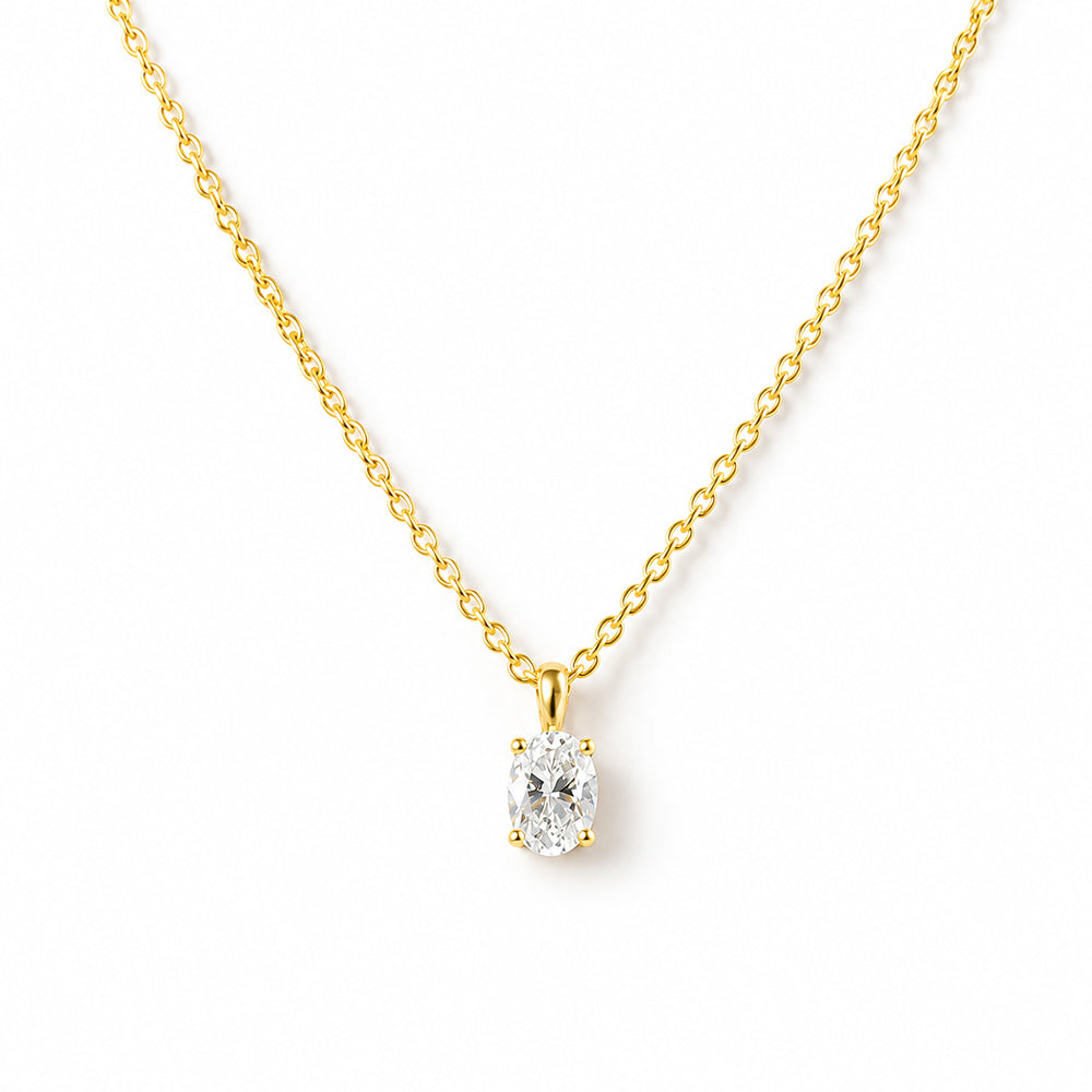 Luna, an Oval cut Lab Diamond Necklace