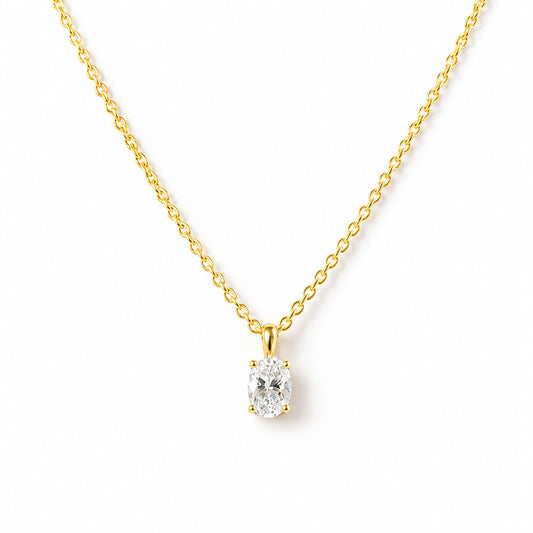 Luna, an Oval cut Lab Diamond Necklace