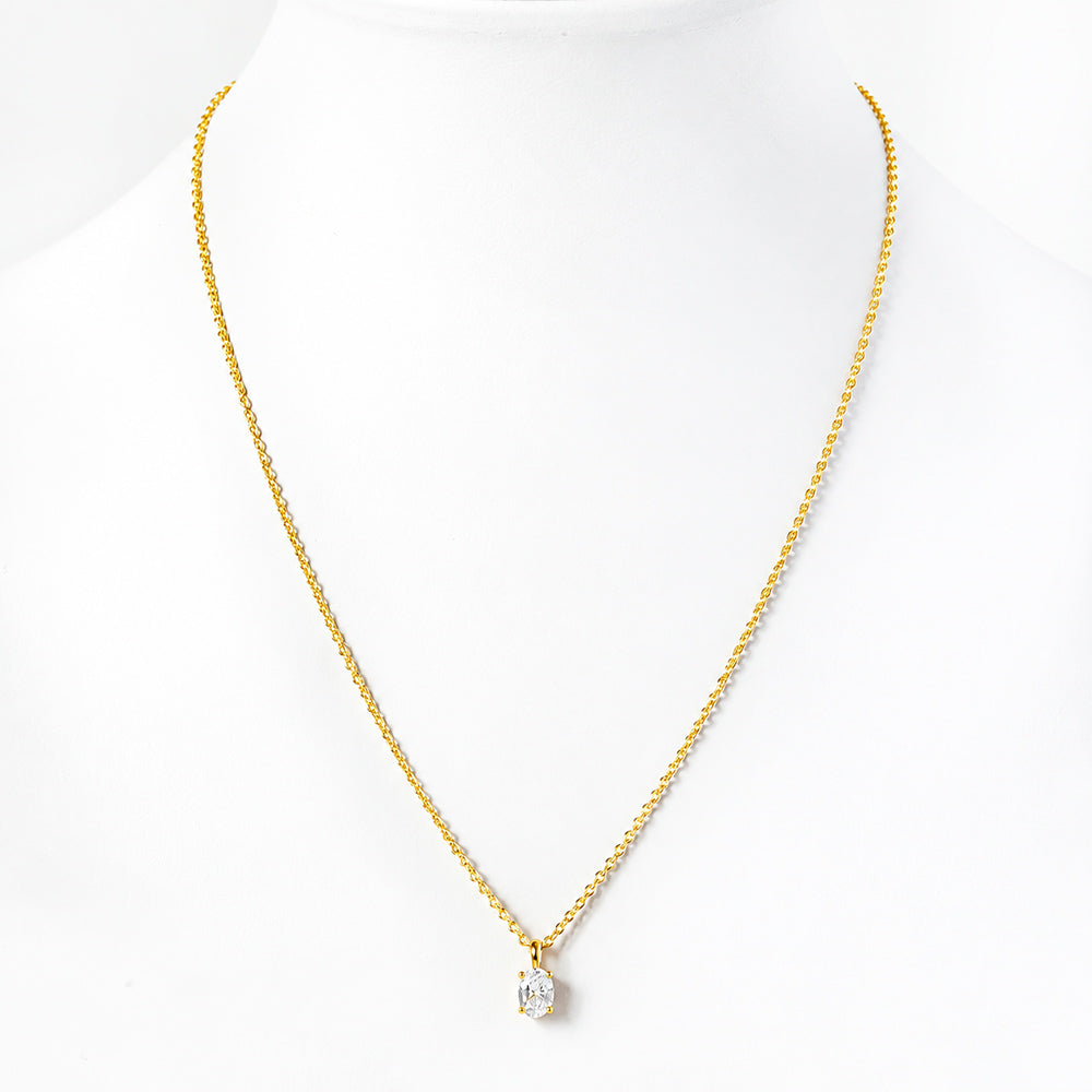 Luna, an Oval cut Lab Diamond Necklace