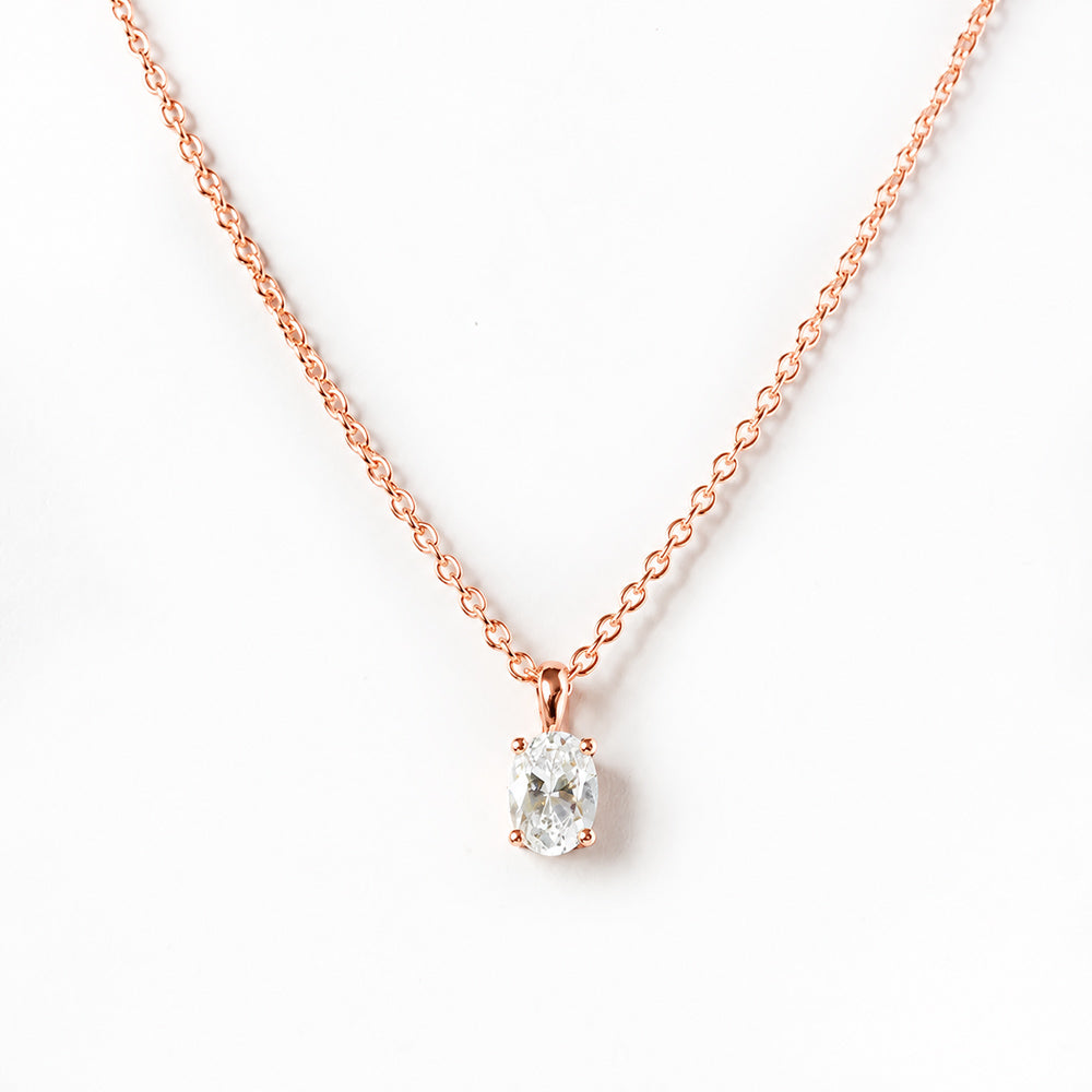 Luna, an Oval cut Lab Diamond Necklace