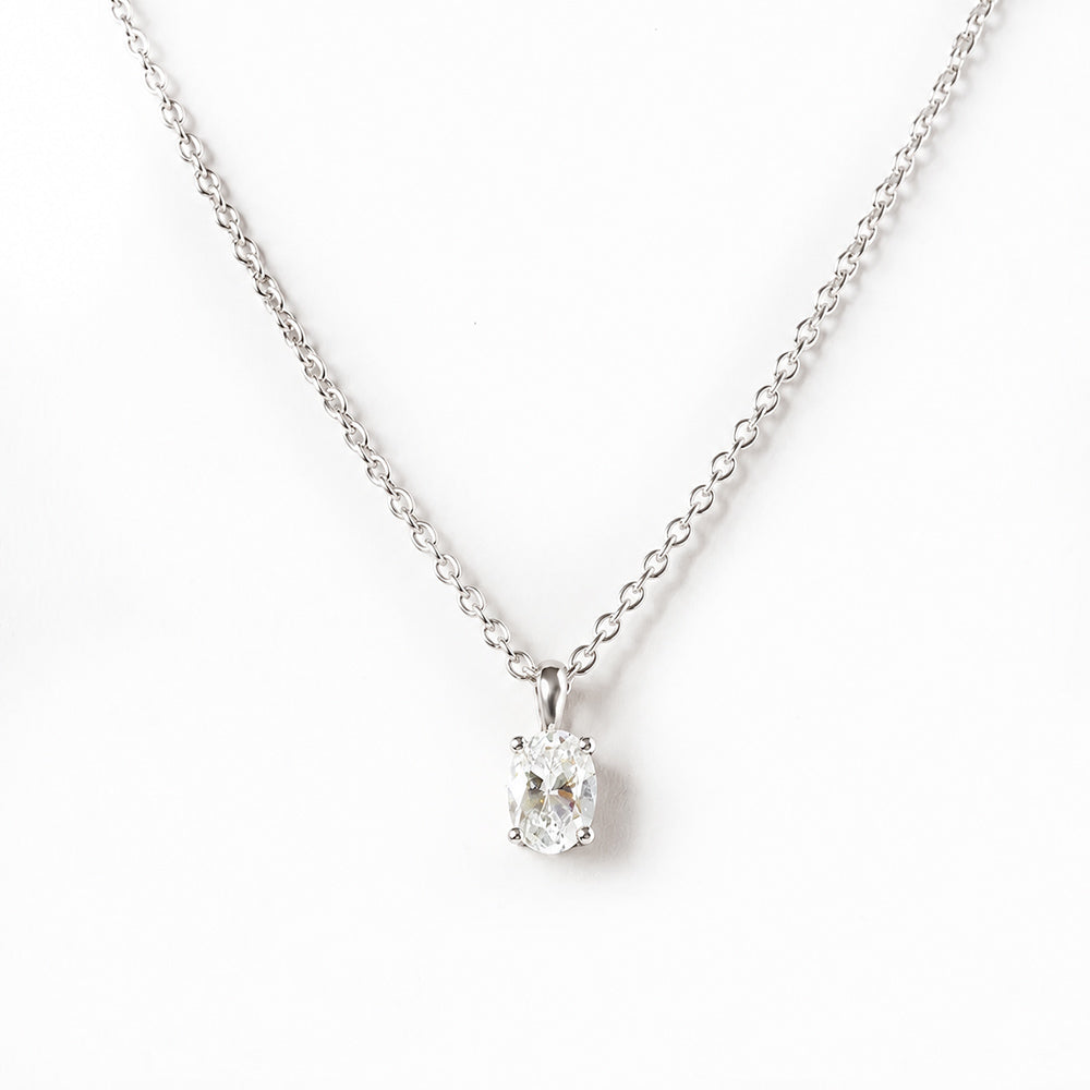 Luna, an Oval cut Lab Diamond Necklace