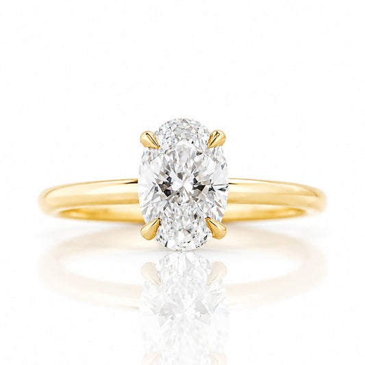 Zoey, Oval cut Lab Diamond Solitaire Ring - 1ct