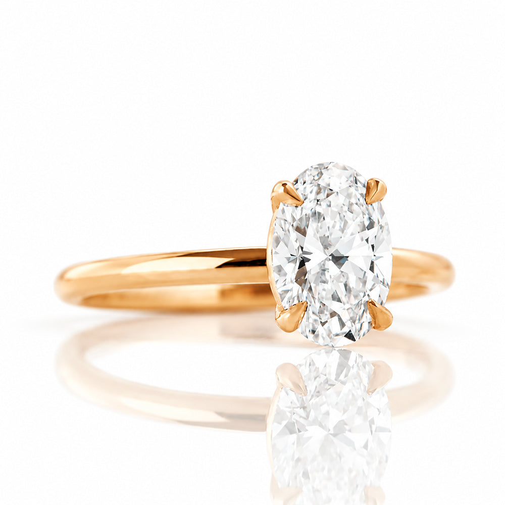 Zoey, Oval cut Lab Diamond Solitaire Ring - 1ct - Victoria's Jewellery