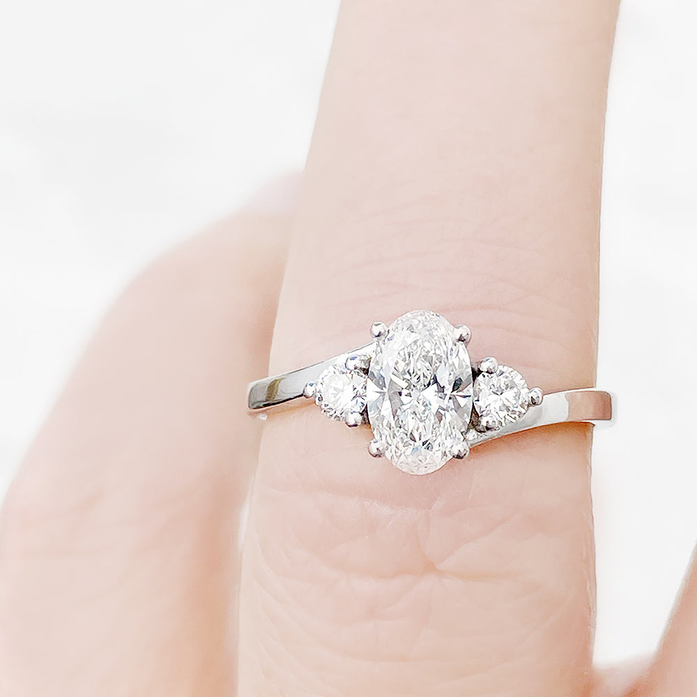 Georgie, a Lab Diamond Trilogy Ring
