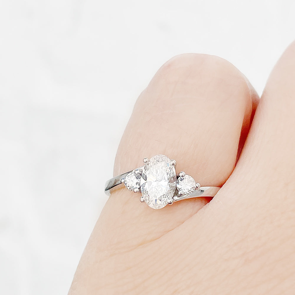 Georgie, a Lab Diamond Trilogy Ring