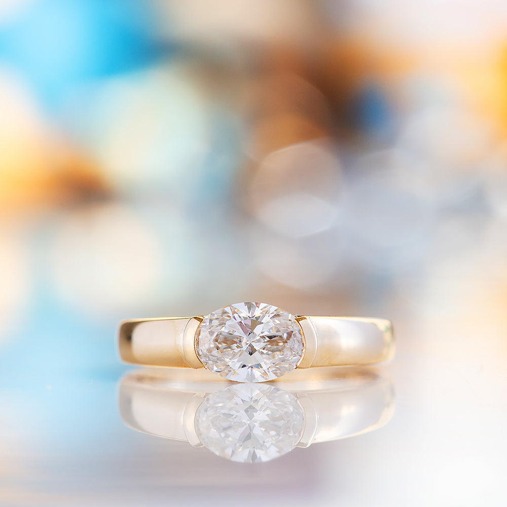 Akari, an oval cut Lab Diamond Ring