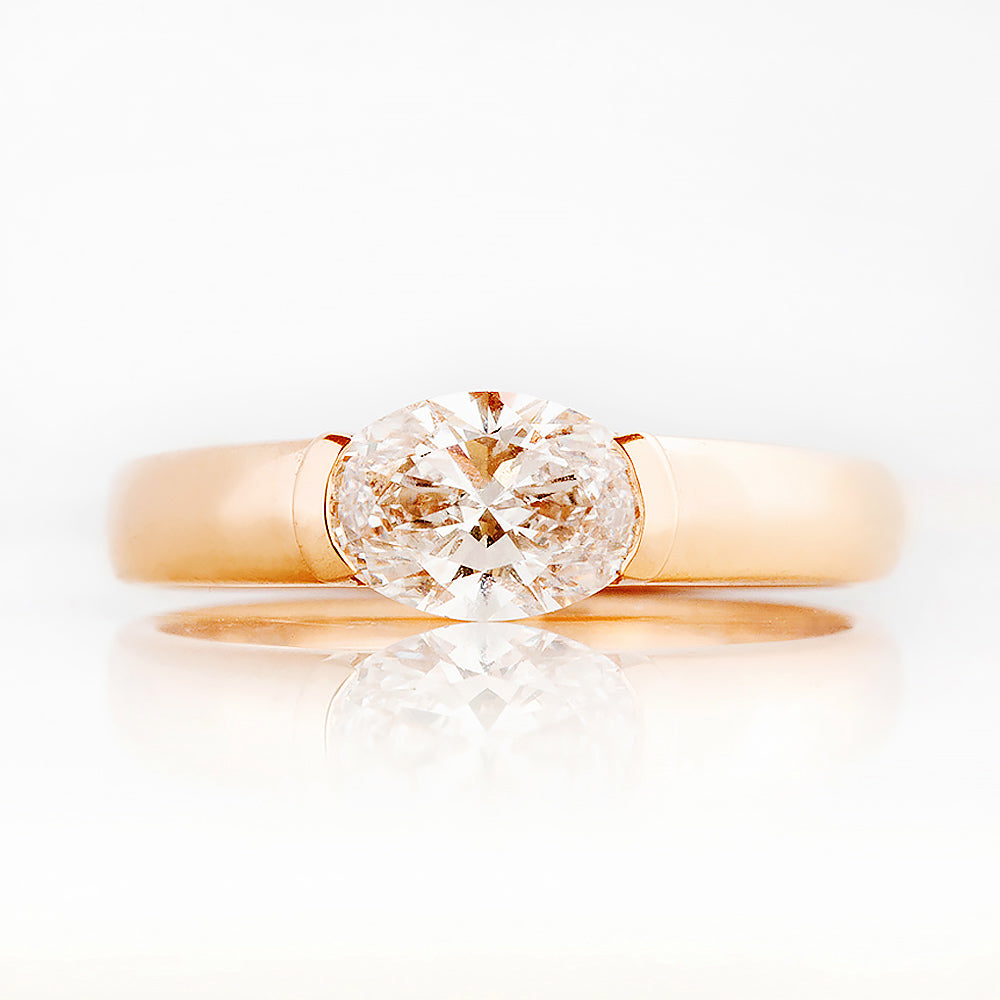 Akari, an oval cut Lab Diamond Ring