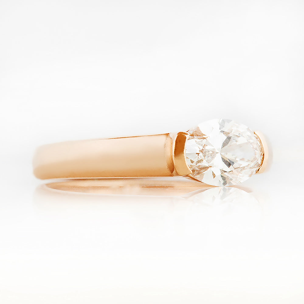 Akari, an oval cut Lab Diamond Ring