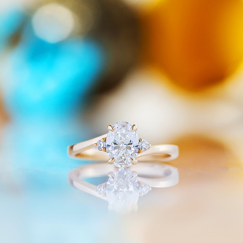 Georgie, a Lab Diamond Trilogy Ring - 1ct