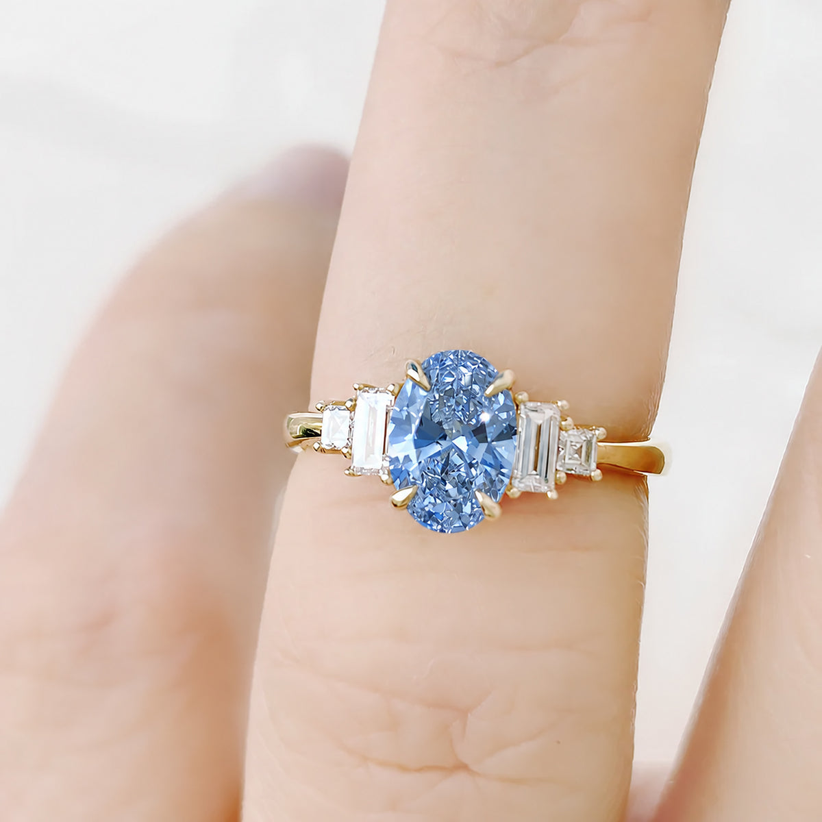 Chloe, Blue Lab Diamond Ring