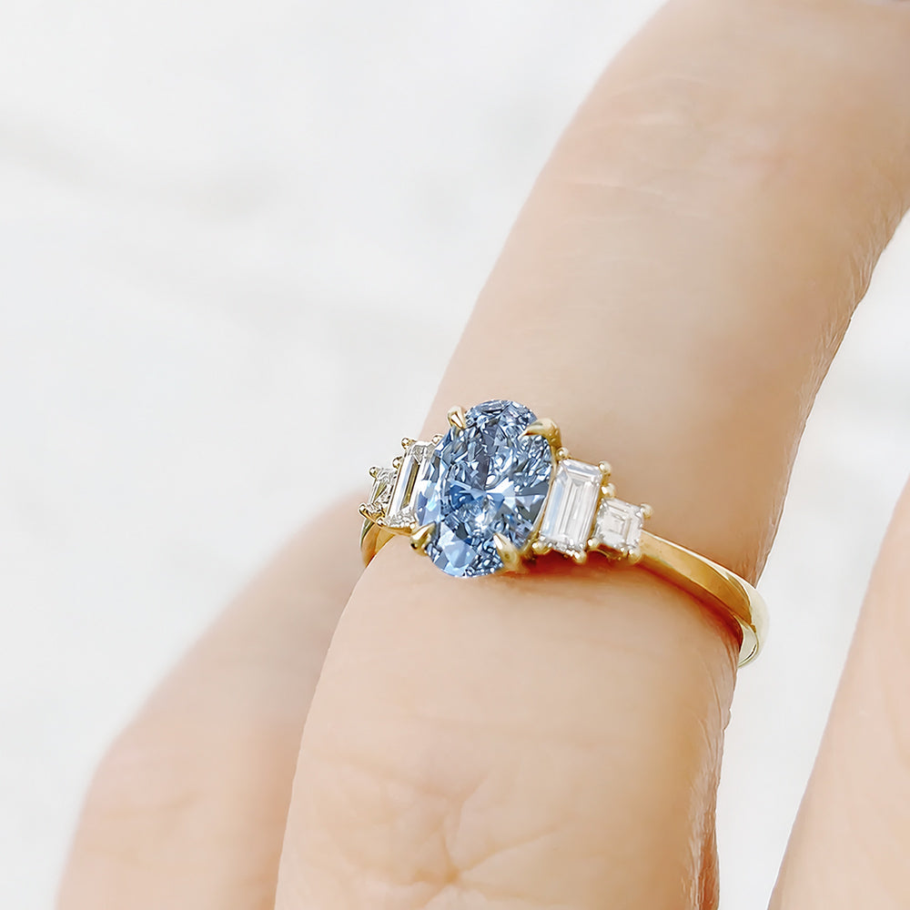 Chloe, Blue Lab Diamond Ring