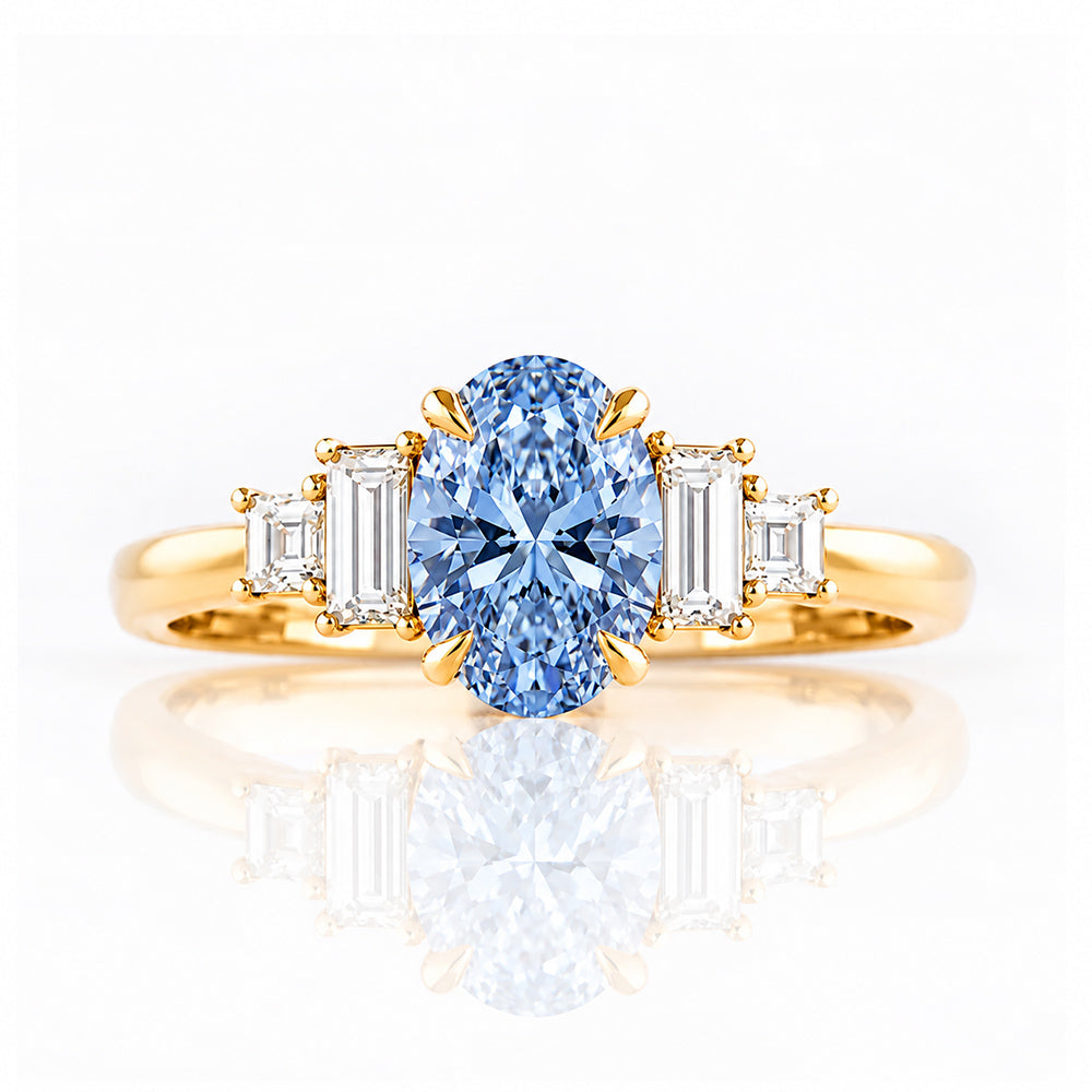 Chloe, Blue Lab Diamond Ring