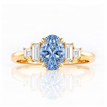 Chloe, Blue Lab Diamond Ring