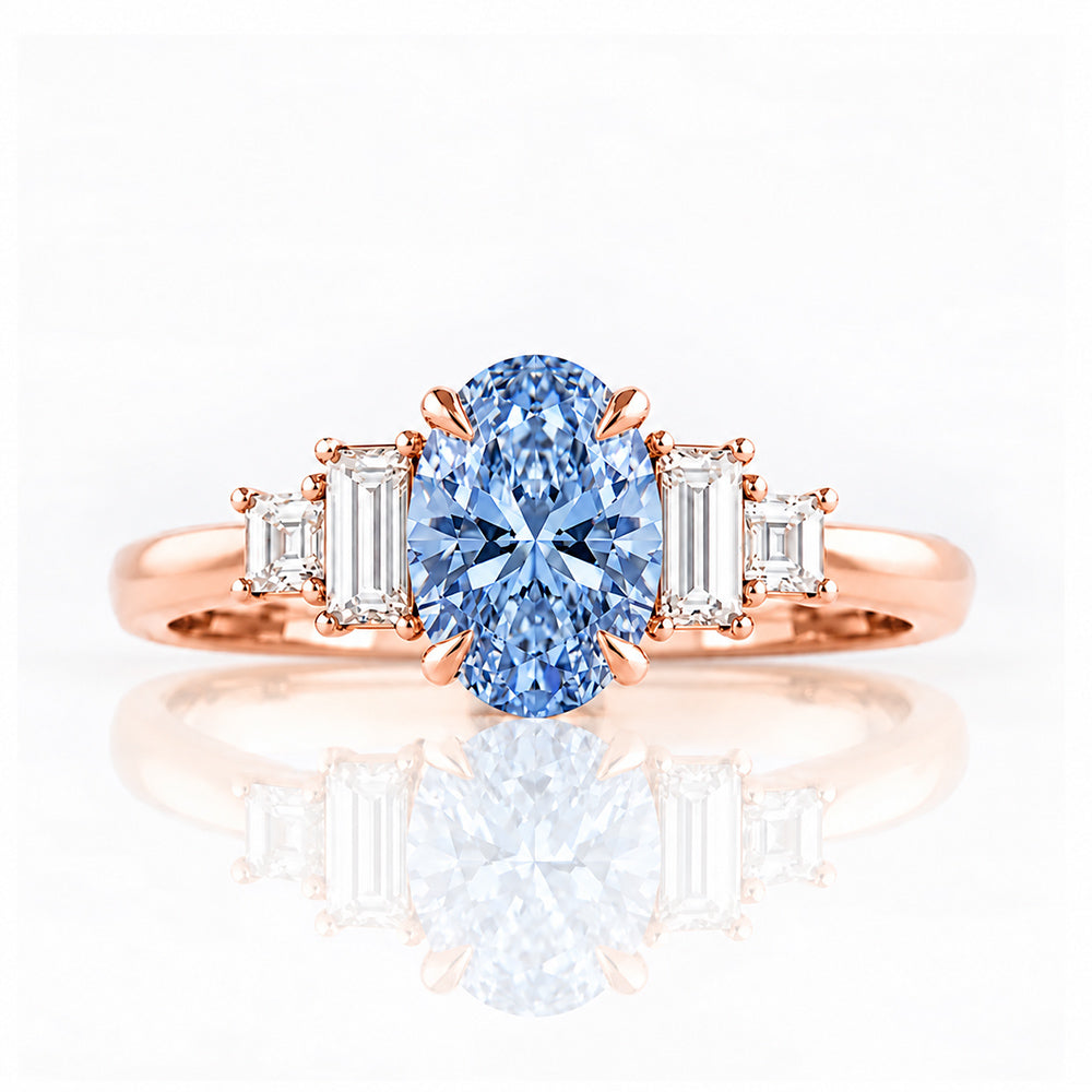Chloe, Blue Lab Diamond Ring