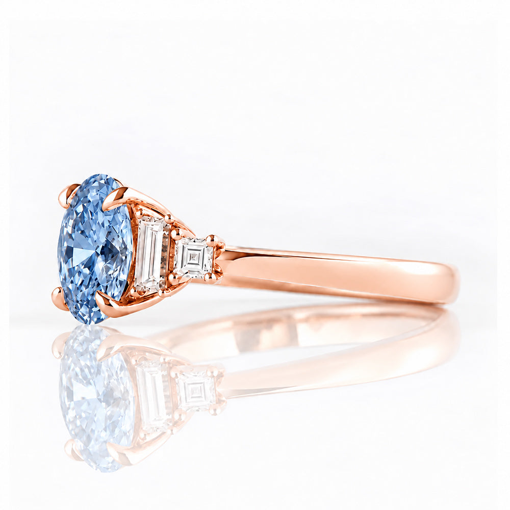 Chloe, Blue Lab Diamond Ring