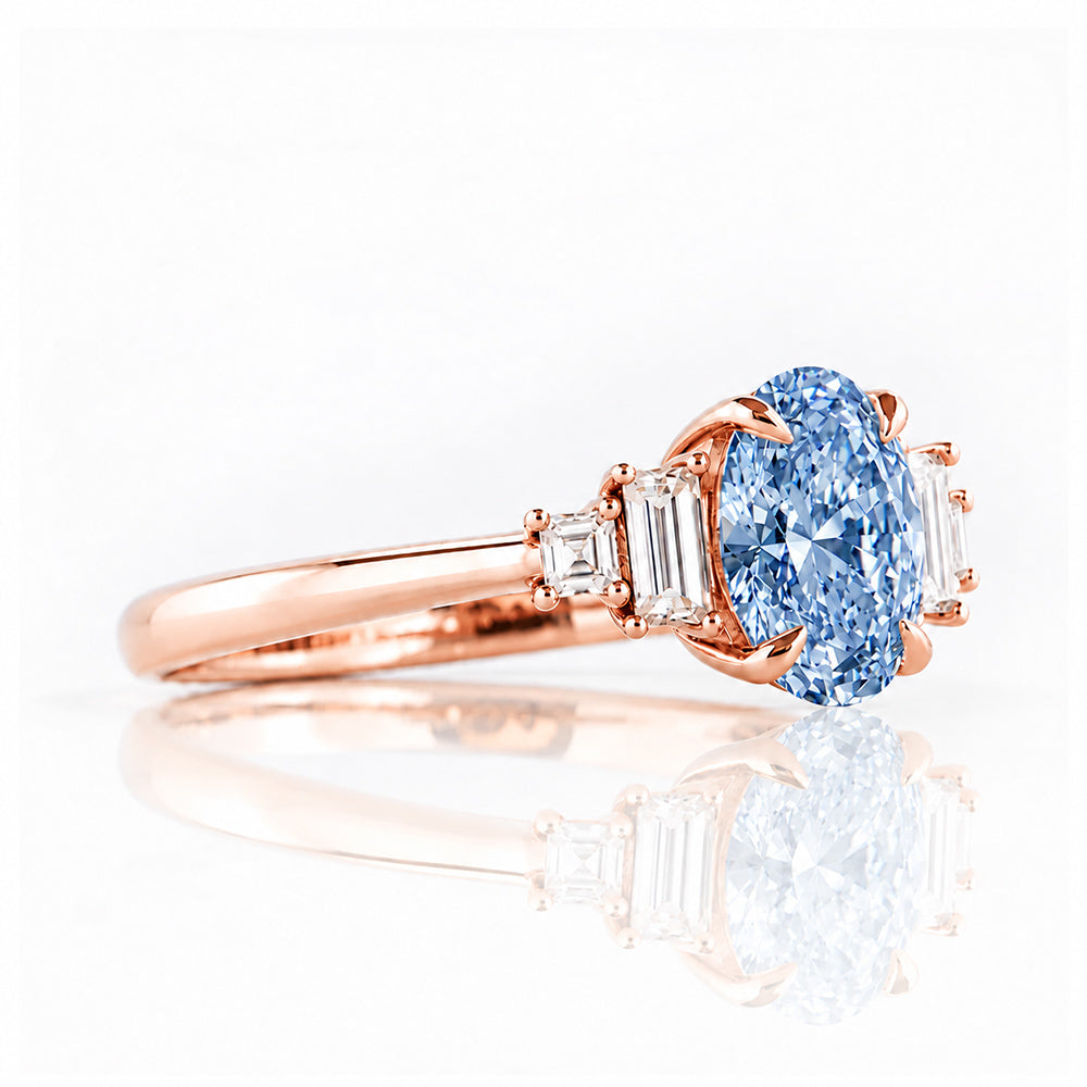Chloe, Blue Lab Diamond Ring
