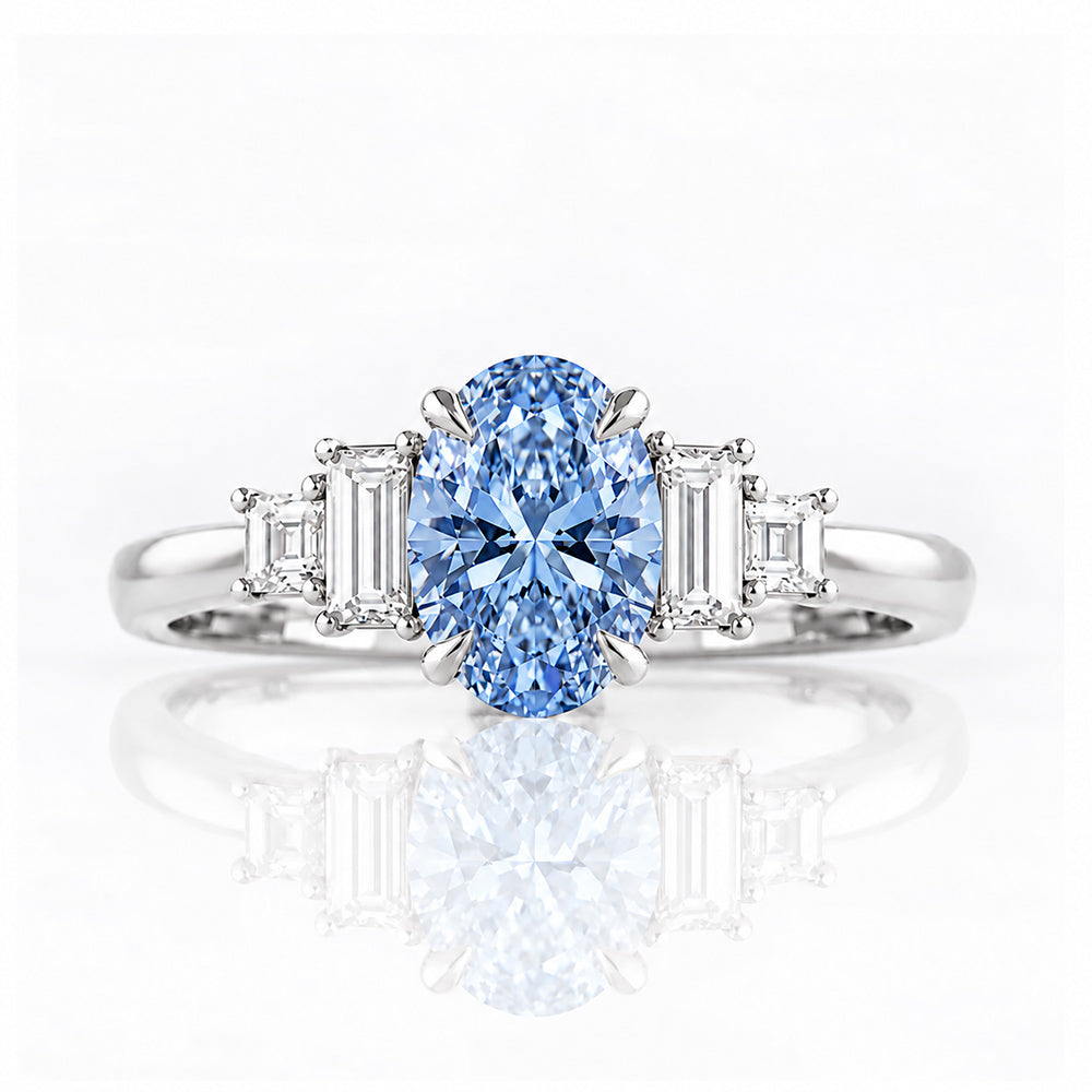 Chloe, Blue Lab Diamond Ring