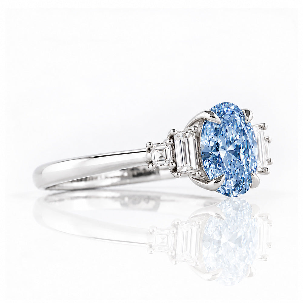 Chloe, Blue Lab Diamond Ring