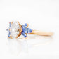 Oval cut Diamond and Blue Sapphire Engagement Ring in Yellow Gold - Victoria's Jewellery