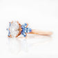 Oval cut Diamond and Blue Sapphire Engagement Ring in Rose Gold - Victoria's Jewellery